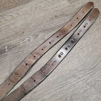 Pr Thick Wide Stirrup Leathers *vgc/gc, older, rubs, bent, twist, scrapes
