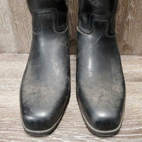 Lined Rubber Riding Boots, Pull On *gc/fair, dirt, scuffs, inside: bubbled/puckered & loose lining
