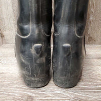 Lined Rubber Riding Boots, Pull On *gc/fair, dirt, scuffs, inside: bubbled/puckered & loose lining
