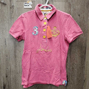 SS Polo Shirt, 1/4 Button Up *gc, mnr fading, puckered collar