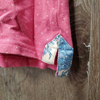 SS Polo Shirt, 1/4 Button Up *gc, mnr fading, puckered collar