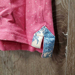 SS Polo Shirt, 1/4 Button Up *gc, mnr fading, puckered collar