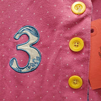 SS Polo Shirt, 1/4 Button Up *gc, mnr fading, puckered collar
