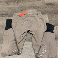 Euroseat Breeches, bling *gc/fair, snags, sm holes, runs, undone stitching, stains, missing bling, peeled knees
