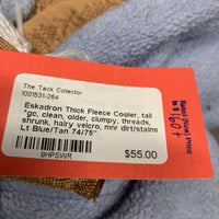 Thick Fleece Cooler, tail *gc, clean, older, clumpy, threads, shrunk, hairy velcro, mnr dirt/stains
