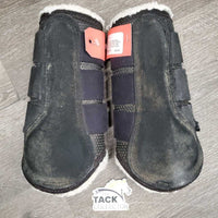 Closed Front & Hind Boots "Pro Mesh", Fleece, velcro *gc/fair, v.hairy velcro, hairy, clean, rubs, faded, undone stitching, cracked edge, stains
