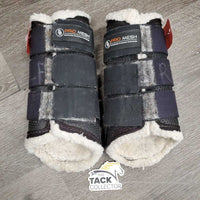Closed Front & Hind Boots "Pro Mesh", Fleece, velcro *gc/fair, v.hairy velcro, hairy, clean, rubs, faded, undone stitching, cracked edge, stains
