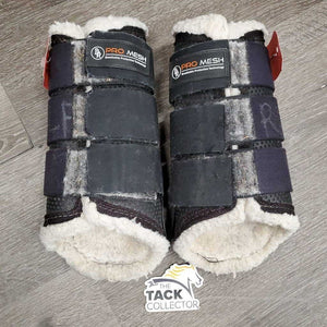Closed Front & Hind Boots "Pro Mesh", Fleece, velcro *gc/fair, v.hairy velcro, hairy, clean, rubs, faded, undone stitching, cracked edge, stains