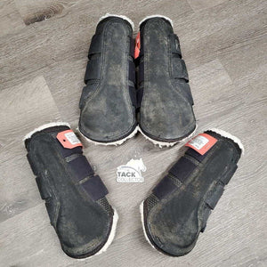 Closed Front & Hind Boots "Pro Mesh", Fleece, velcro *gc/fair, v.hairy velcro, hairy, clean, rubs, faded, undone stitching, cracked edge, stains