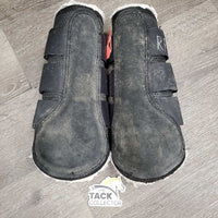 Closed Front & Hind Boots "Pro Mesh", Fleece, velcro *gc/fair, v.hairy velcro, hairy, clean, rubs, faded, undone stitching, cracked edge, stains

