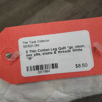2 Thin Cotton Leg Quilt *gc, clean, mnr pills, stains & threads
