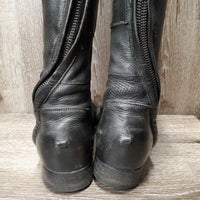 Square Toe Dress Boots, zips, Alligator tops & toes, 2 black plastic forms *vgc, clean, folded foot
