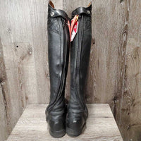 Square Toe Dress Boots, zips, Alligator tops & toes, 2 black plastic forms *vgc, clean, folded foot
