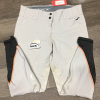 Euroseat Breeches *gc/vgc, mnr stains, seam puckers & undone seam stitching, discolored seat, older
