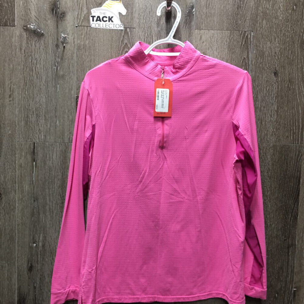 LS Sun Shirt, Mesh Sleeves, 1/2 Zip Up *xc, puckers