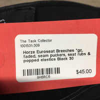 Euroseat Breeches *gc, faded, seam puckers, seat rubs & popped elastics
