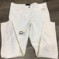 Euroseat Breeches *gc, rubs & pills, mnr stains, puckers, discolored seat & legs, curled inner waist, dingy
