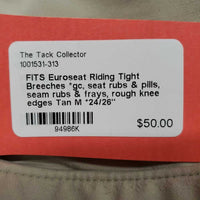 Euroseat Riding Tight Breeches *gc, seat rubs & pills, seam rubs & frays, rough knee edges