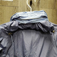 Rain Jacket, Detachable Collar Roll Up Hood, zip *gc, older, hairy velcro, mnr wpf, clean
