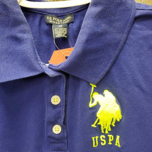 SS Polo Shirt, 1/4 Button up *gc, faded edges & collar