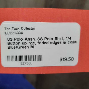 SS Polo Shirt, 1/4 Button up *gc, faded edges & collar