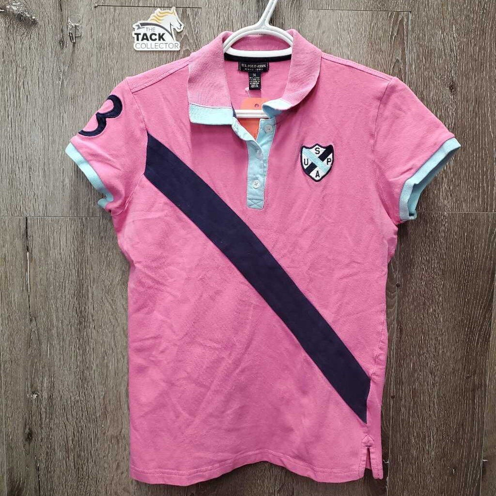 SS Polo Shirt, 1/4 Button up *gc, mnr faded edge & snags