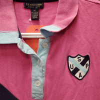 SS Polo Shirt, 1/4 Button up *gc, mnr faded edge & snags