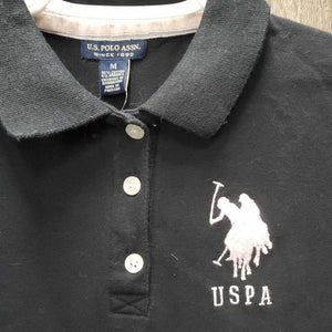 SS Polo Shirt, 1/4 Button up *vgc, mnr dirt?stain & hair, linty collar lining