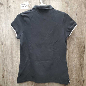 SS Polo Shirt, 1/4 Button up *vgc, mnr dirt?stain & hair, linty collar lining