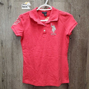 SS Polo Shirt, 1/4 Button up *xc, mnr curled collar
