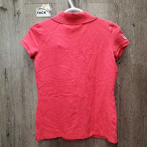 SS Polo Shirt, 1/4 Button up *xc, mnr curled collar