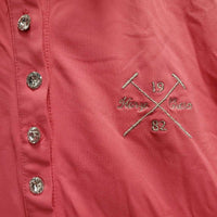 SS Polo Show Shirt, 1/2 Button Up, Bling Buttons *vgc, mnr creased inner collar & puckered collar
