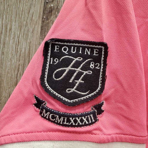 SS Polo Show Shirt, 1/2 Button Up, Bling Buttons *vgc, mnr creased inner collar & puckered collar