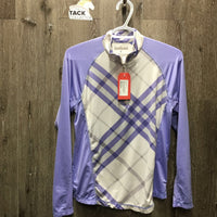 LS Sun Shirt, Mesh Sleevesa, 1/2 Zip Up *vgc, mnr snags, dents/runs, puckers
