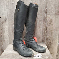 JUNIORS Field Boots, Zips *gc/fair, v.dirty, rubs, glued toe-R, seams: torn & curled, thin spots
