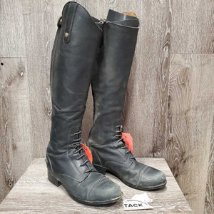 JUNIORS Field Boots, Zips *gc/fair, v.dirty, rubs, glued toe-R, seams: torn & curled, thin spots