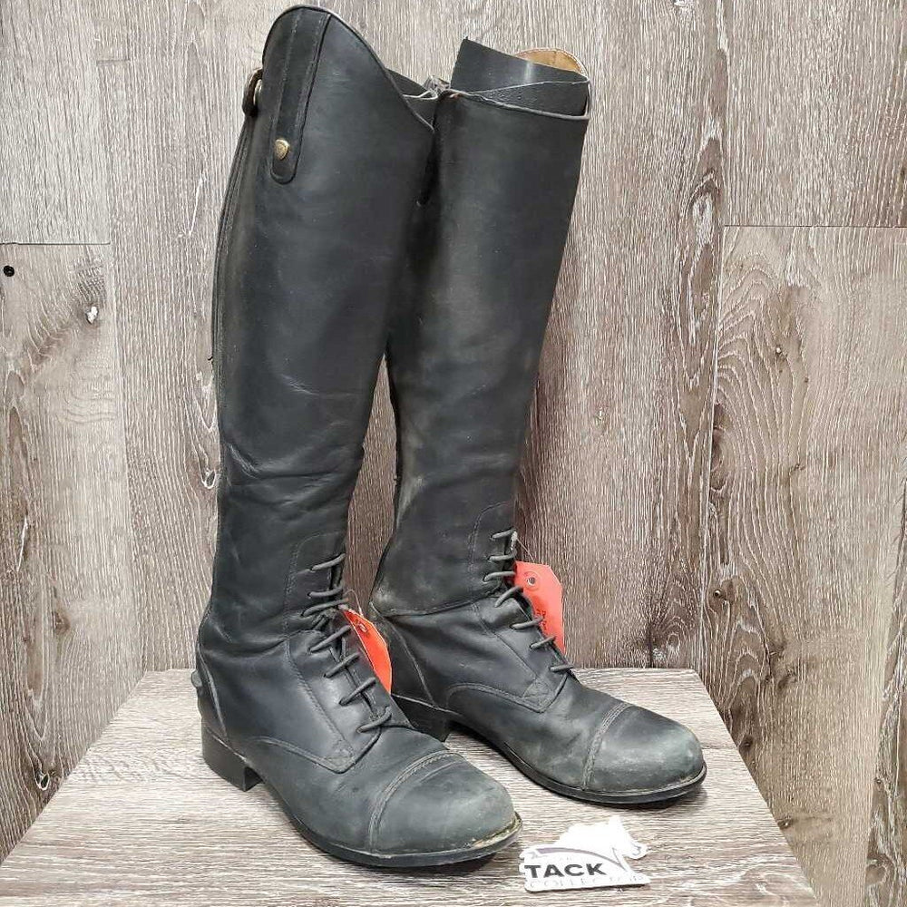 JUNIORS Field Boots, Zips *gc/fair, v.dirty, rubs, glued toe-R, seams: torn & curled, thin spots