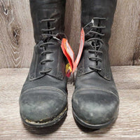 JUNIORS Field Boots, Zips *gc/fair, v.dirty, rubs, glued toe-R, seams: torn & curled, thin spots
