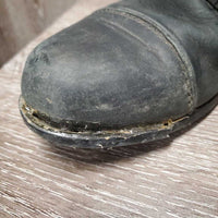 JUNIORS Field Boots, Zips *gc/fair, v.dirty, rubs, glued toe-R, seams: torn & curled, thin spots
