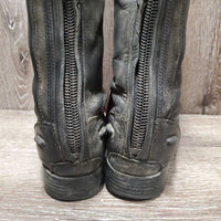 JUNIORS Field Boots, Zips *gc/fair, v.dirty, rubs, glued toe-R, seams: torn & curled, thin spots
