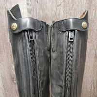 JUNIORS Field Boots, Zips *gc/fair, v.dirty, rubs, glued toe-R, seams: torn & curled, thin spots
