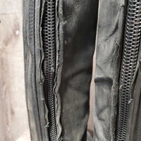 JUNIORS Field Boots, Zips *gc/fair, v.dirty, rubs, glued toe-R, seams: torn & curled, thin spots
