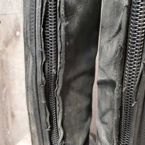 JUNIORS Field Boots, Zips *gc/fair, v.dirty, rubs, glued toe-R, seams: torn & curled, thin spots