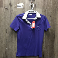 SS Polo Shirt, 1/2 Button Up *gc, older, puckers, collar: dingy, crinkled, rubs & pills
