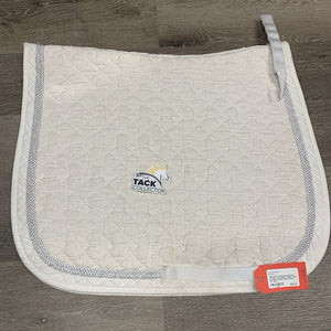 Quilt Dressage Saddle Pad, 2x Piping *gc, puckers, stains, rubs, mnr pills, threads, dingy