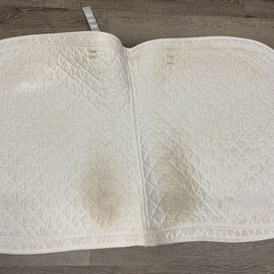 Quilt Dressage Saddle Pad, 2x Piping *gc, puckers, stains, rubs, mnr pills, threads, dingy