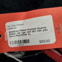 Fleece Keyhole Quarter Sheet, tail *vgc, mnr dirt, hair, pills
