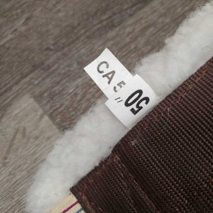 Nylon Web & Fleece Girth, 2x els, D Ring *gc, rubs, flattened, clumpy, mnr stretched elastic, rust, dirty & stains