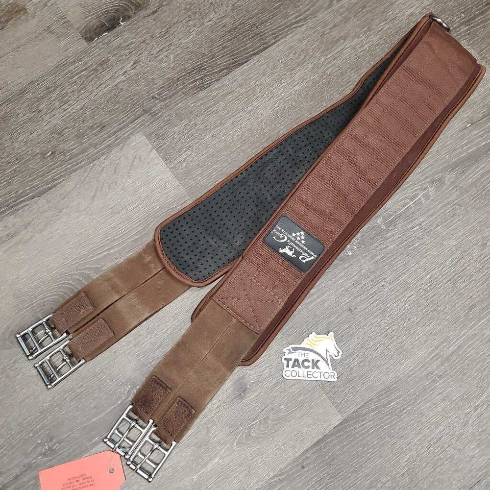 Nylon Web & Neoprene Girth, velcro liner, 2x els, dring *gc, clean, residue, stains