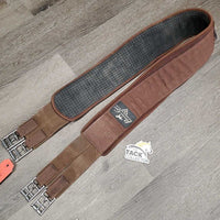 Nylon Web & Neoprene Girth, velcro liner, 2x els, dring *gc, clean, residue, stains
